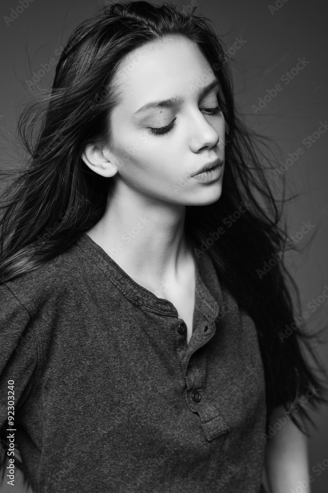 Portrait of a beautiful teenager girl with long hair Portrait of a beautiful teenager girl with long hair