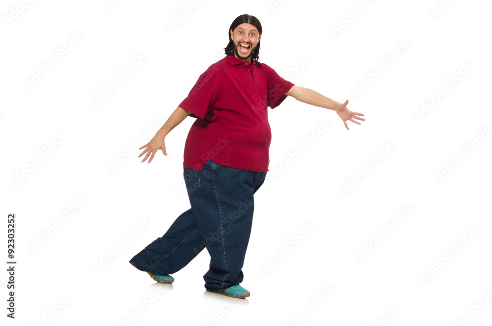 Overweight man isolated on the white Overweight man isolated on the white