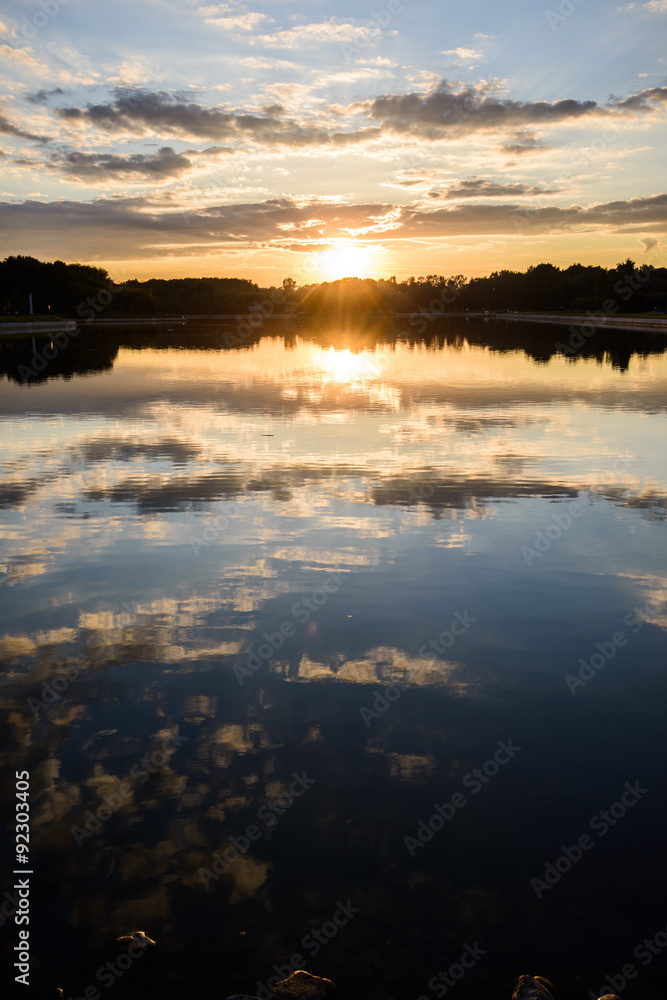 Peaceful Lake at Sunset