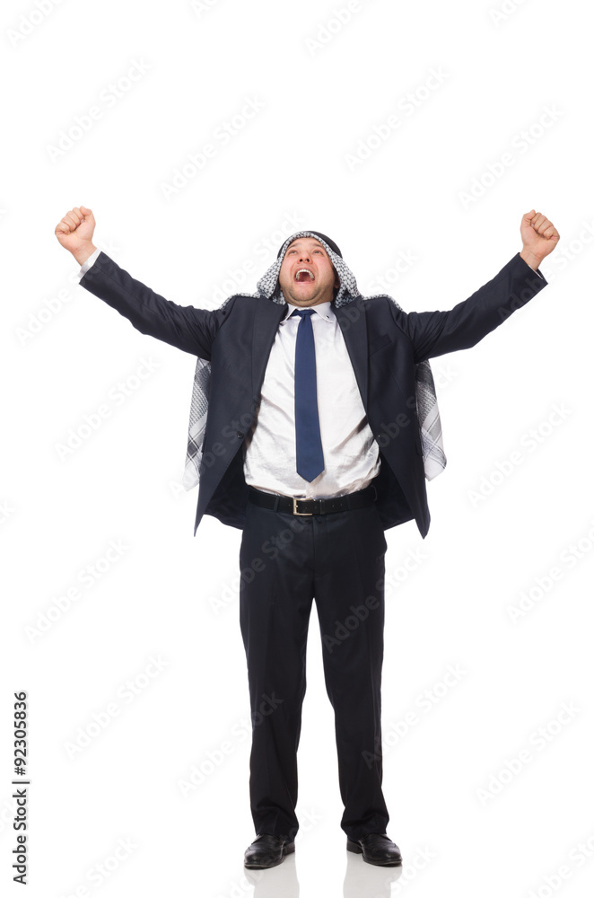 Arab businessman isolated on white