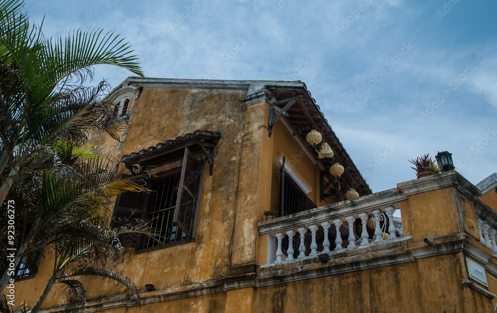 The building in the centre of Hoi An(Hoian) on the street of Bach Dang. Southeast Asia, Vietnam.