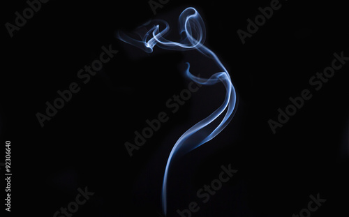 colored smoke isolated on black background