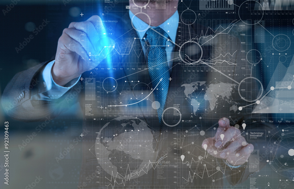 businessman hand working with modern technology and digital laye businessman hand working with modern technology and digital laye