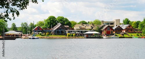  Galves lake,Trakai old city old houses view photo