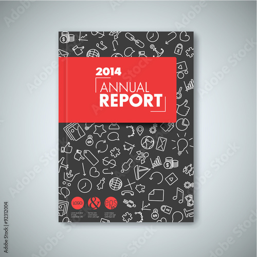 Modern Vector red abstract brochure / book / flyer design template