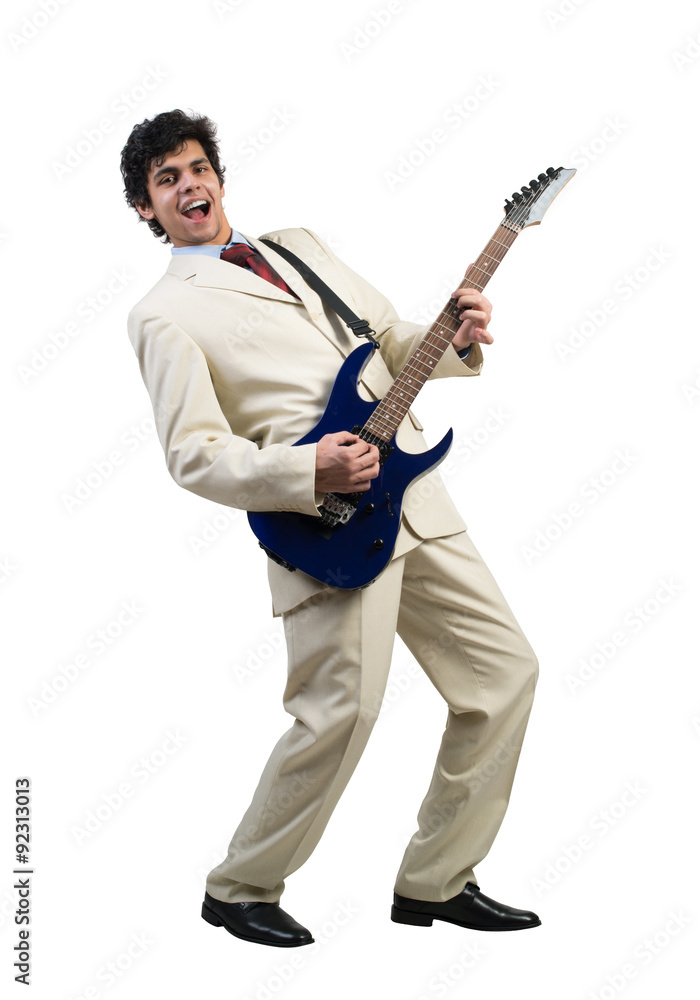 Businessman playing guitar Businessman playing guitar