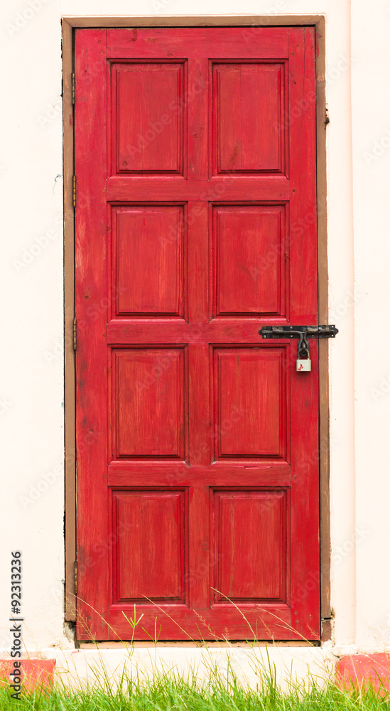Red entrance door
