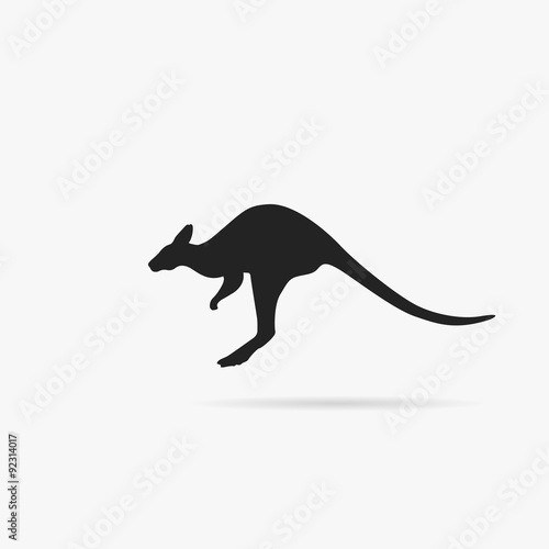 Silhouette of a kangaroo.