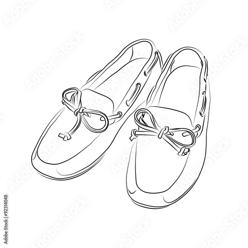 Silhouette of shoes on a white background. Vector illustration