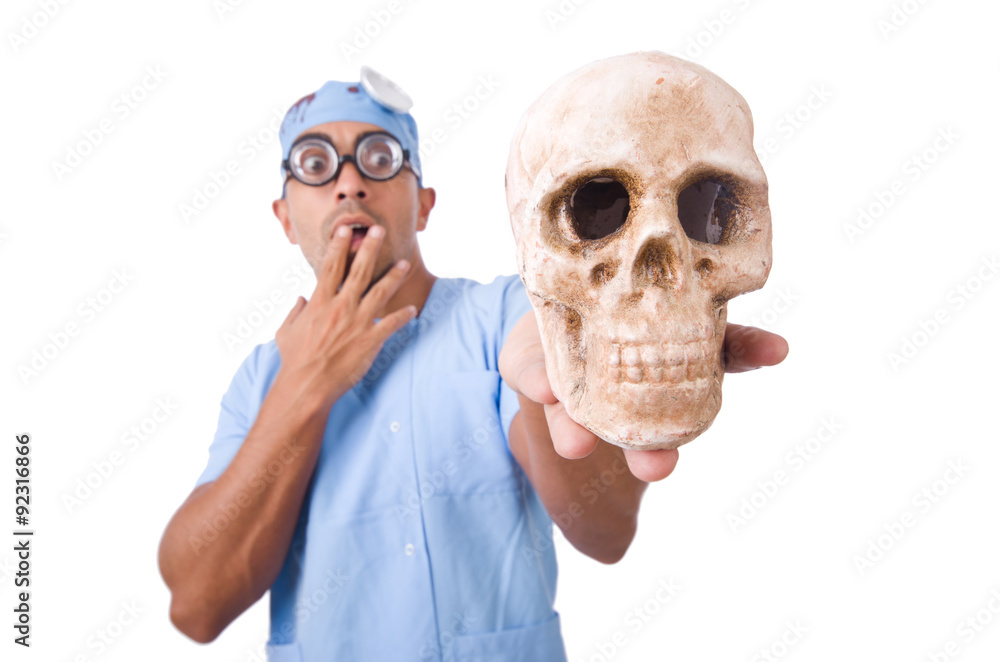 Funny doctor isolated on white Funny doctor isolated on white