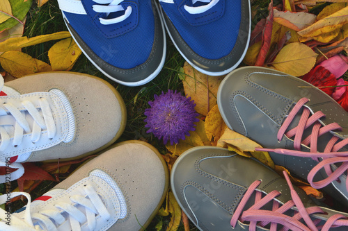 кроссовки обувь спортивная комфорт осень листья