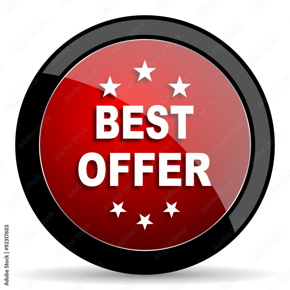 best offer red circle glossy web icon on white background - set440