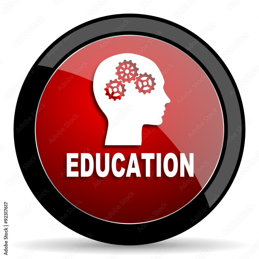 education red circle glossy web icon on white background - set440 education red circle glossy web icon on white background - set440