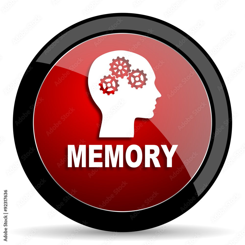 memory red circle glossy web icon on white background - set440 memory red circle glossy web icon on white background - set440