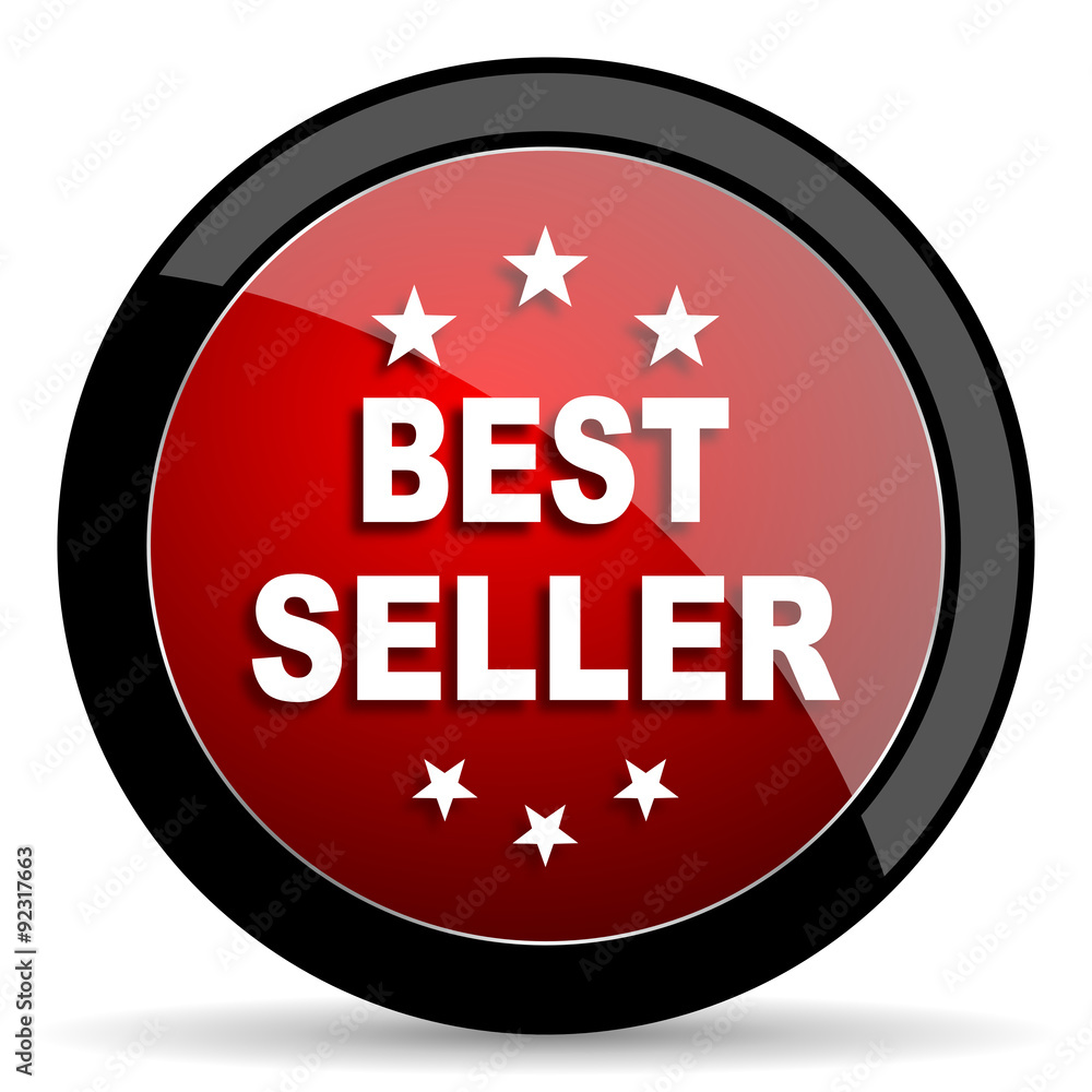 best seller red circle glossy web icon on white background - set440 best seller red circle glossy web icon on white background - set440