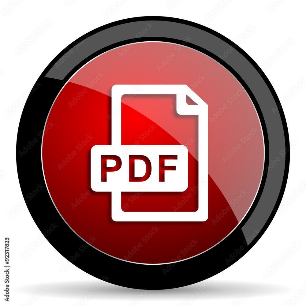 pdf file red circle glossy web icon on white background - set440 pdf file red circle glossy web icon on white background - set440