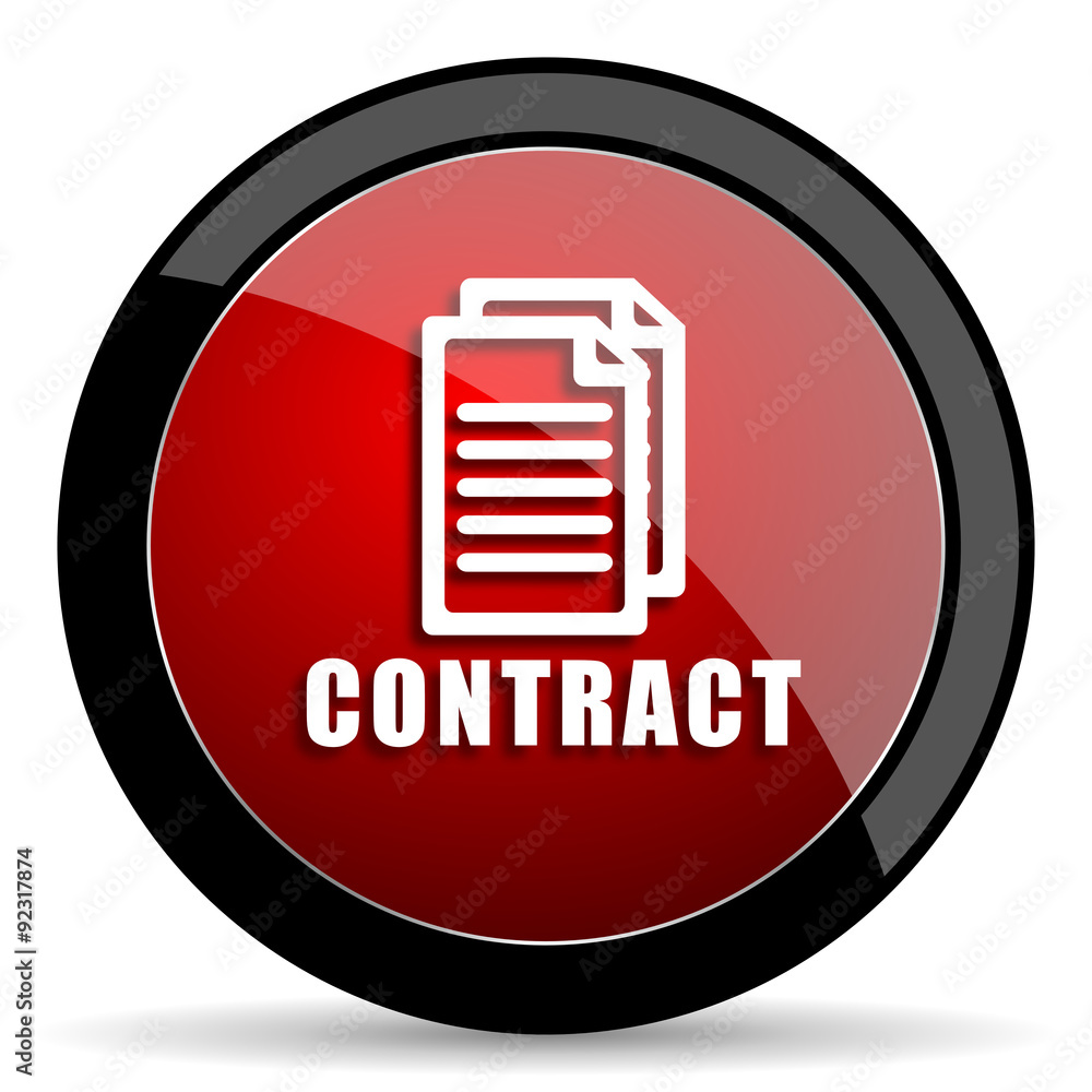 contract red circle glossy web icon on white background - set440 contract red circle glossy web icon on white background - set440