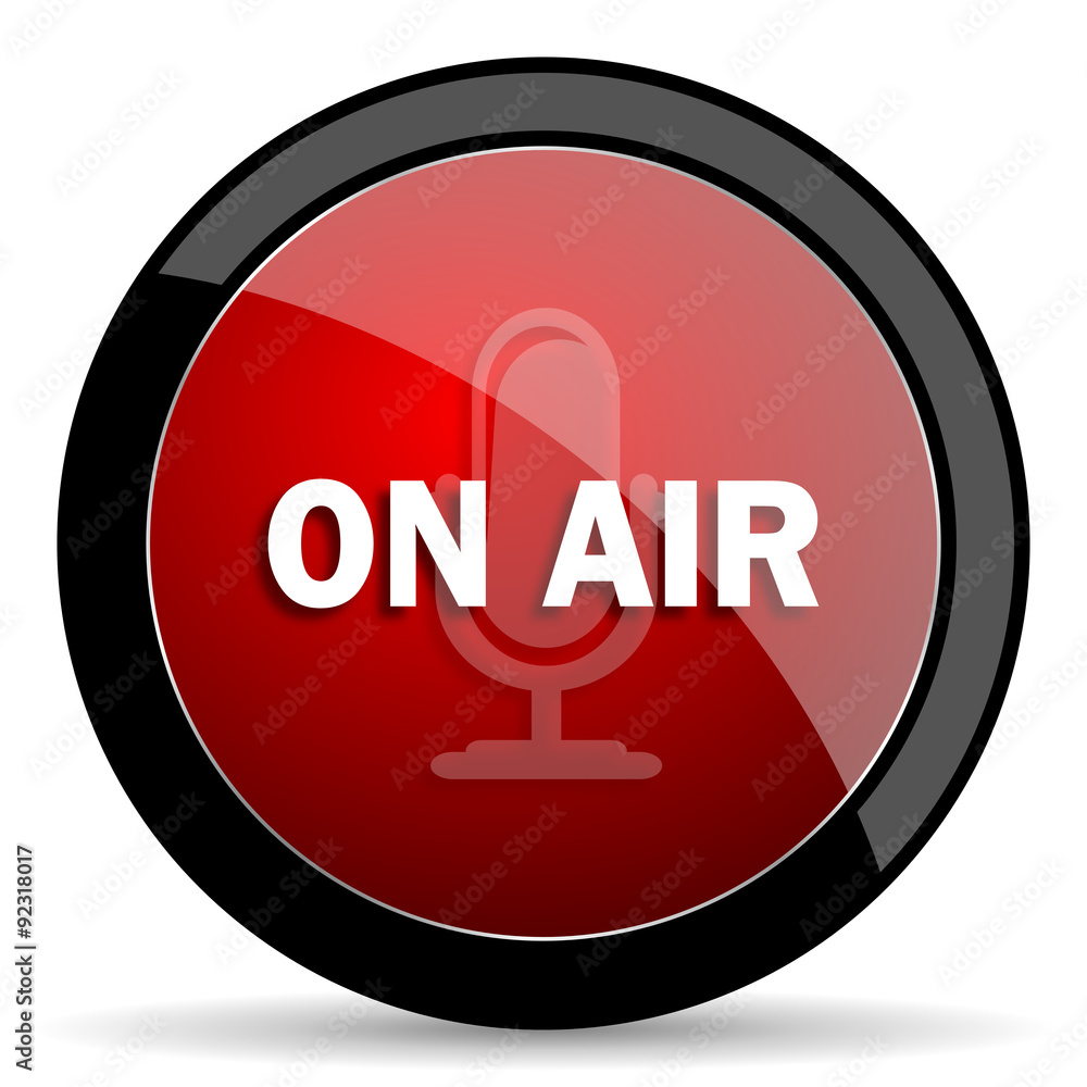 on air red circle glossy web icon on white background - set440 on air red circle glossy web icon on white background - set440