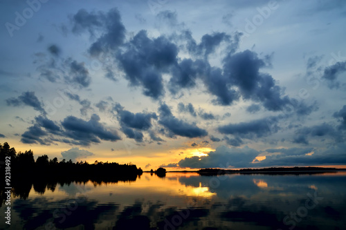 Romantic twilight. Pongoma lake, Karelia, Russia © Svt