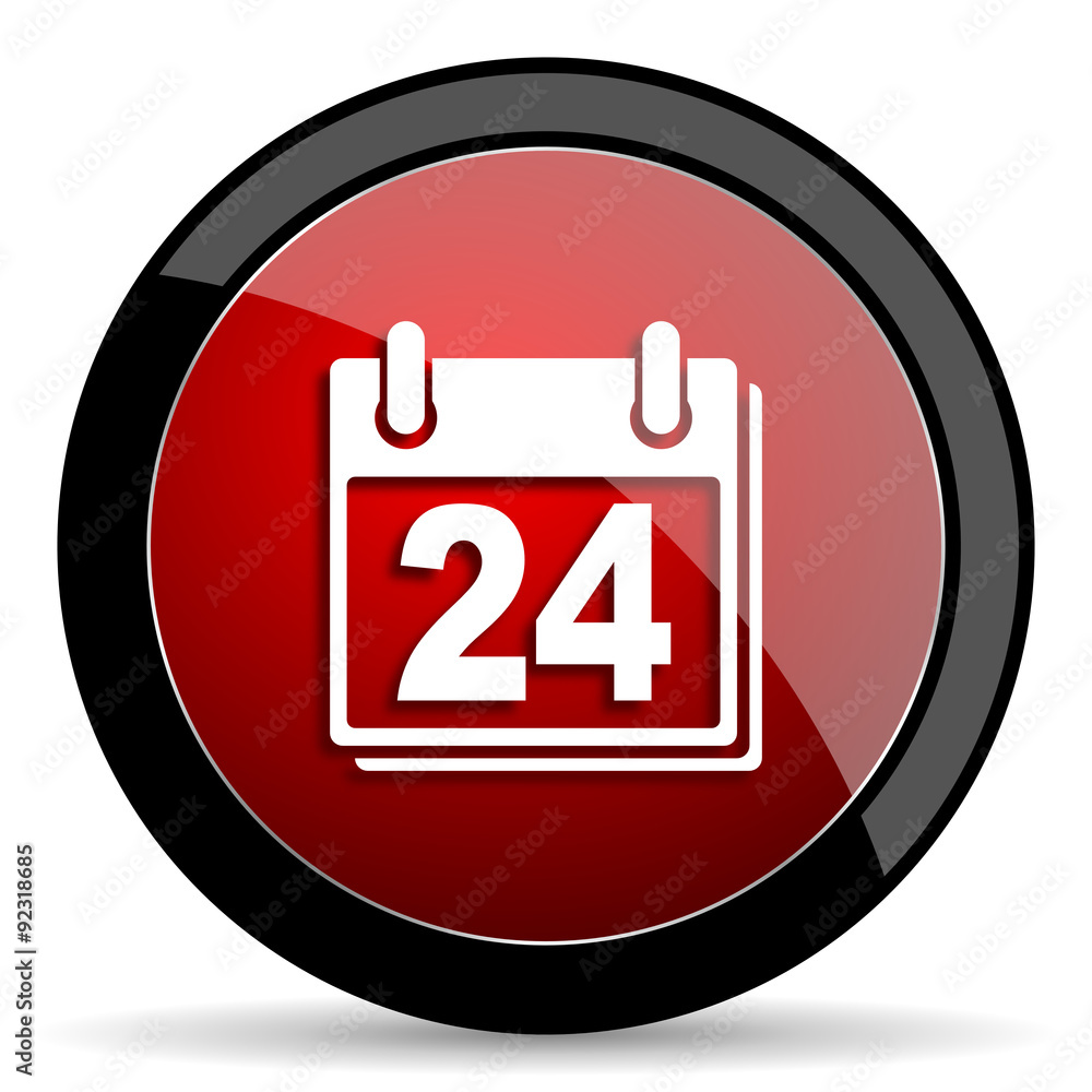 calendar red circle glossy web icon on white background - set440 calendar red circle glossy web icon on white background - set440