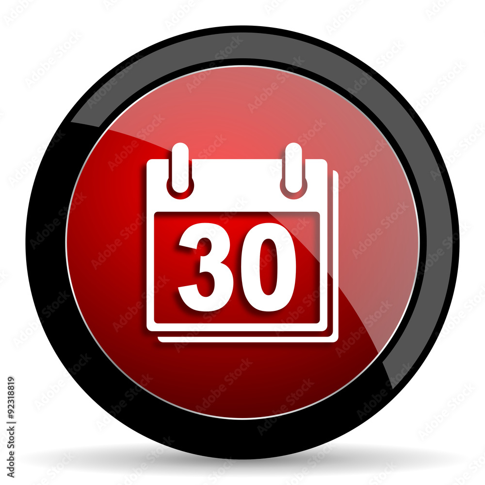 calendar red circle glossy web icon on white background - set440 calendar red circle glossy web icon on white background - set440