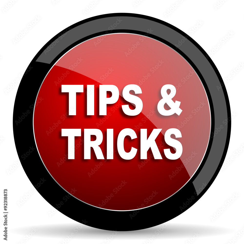 tips tricks red circle glossy web icon on white background - set440 tips tricks red circle glossy web icon on white background - set440