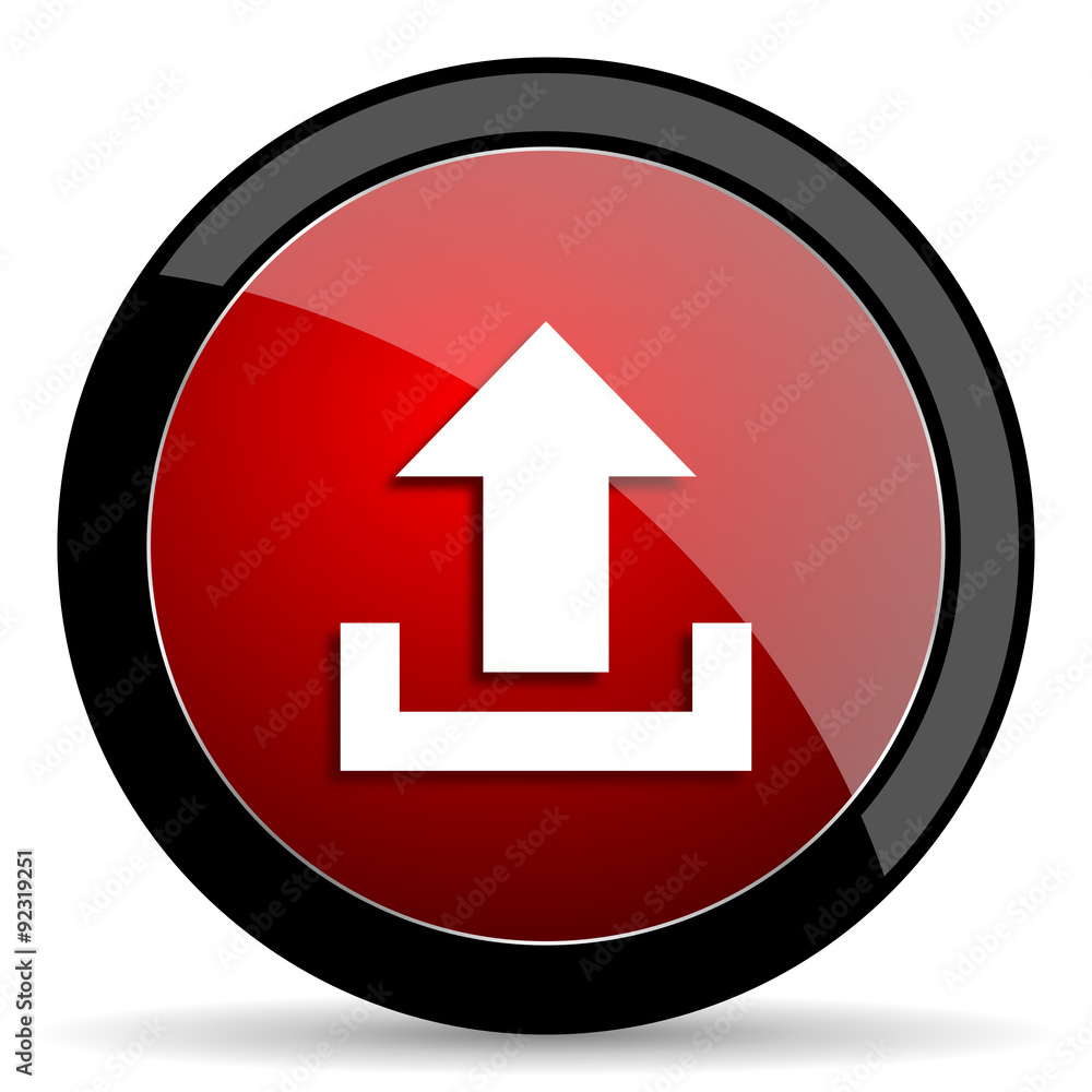 upload red circle glossy web icon on white background - set440 upload red circle glossy web icon on white background - set440
