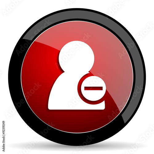 remove contact red circle glossy web icon on white background - set440