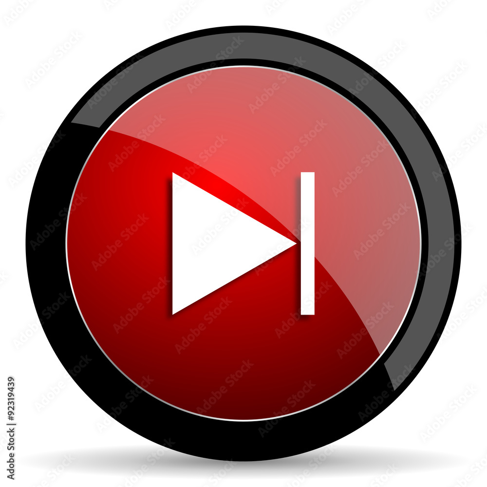 next red circle glossy web icon on white background - set440 next red circle glossy web icon on white background - set440