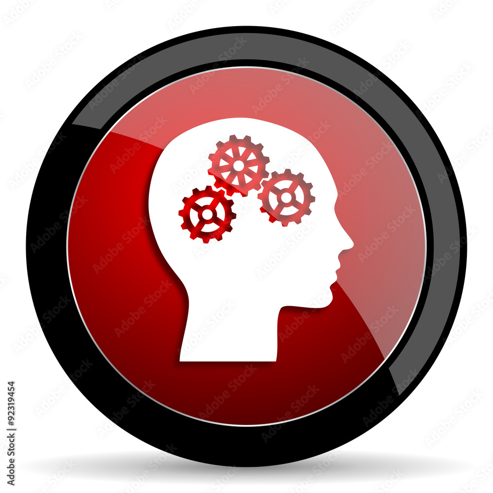 head red circle glossy web icon on white background - set440 head red circle glossy web icon on white background - set440