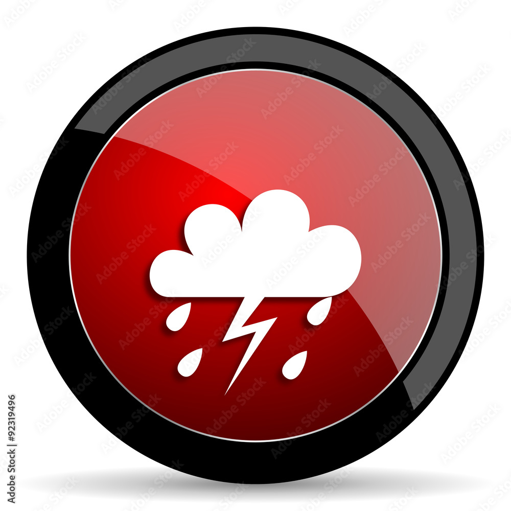 storm red circle glossy web icon on white background - set440 storm red circle glossy web icon on white background - set440