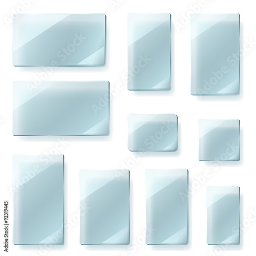 Transparent glass plates. Transparency only in vector file