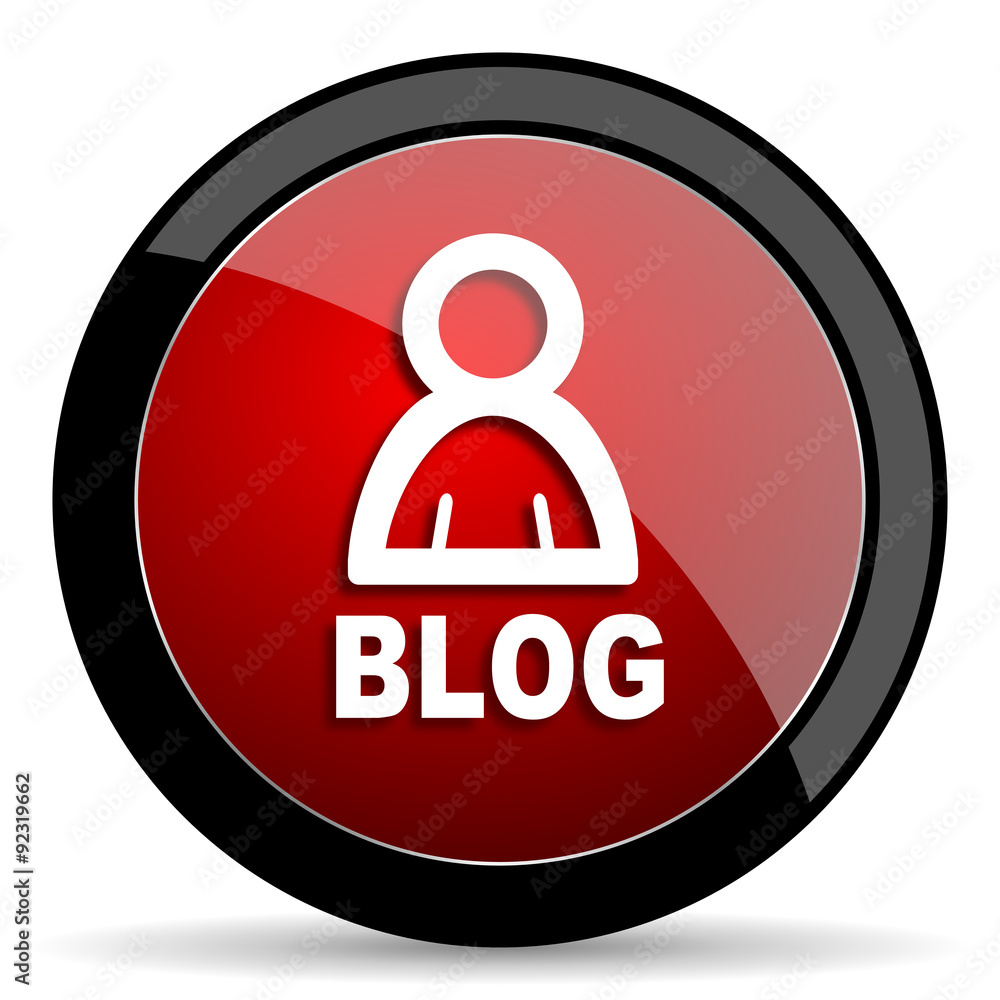 blog red circle glossy web icon on white background - set440 blog red circle glossy web icon on white background - set440