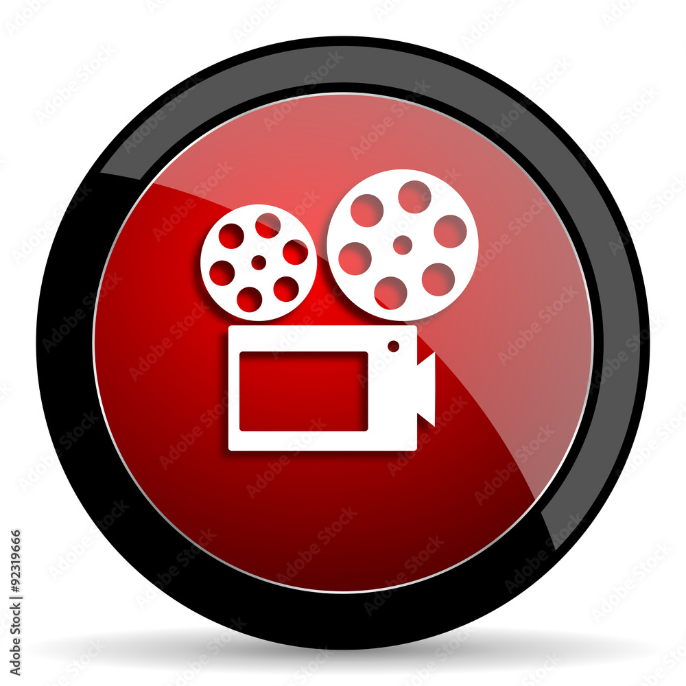 movie red circle glossy web icon on white background - set440 movie red circle glossy web icon on white background - set440
