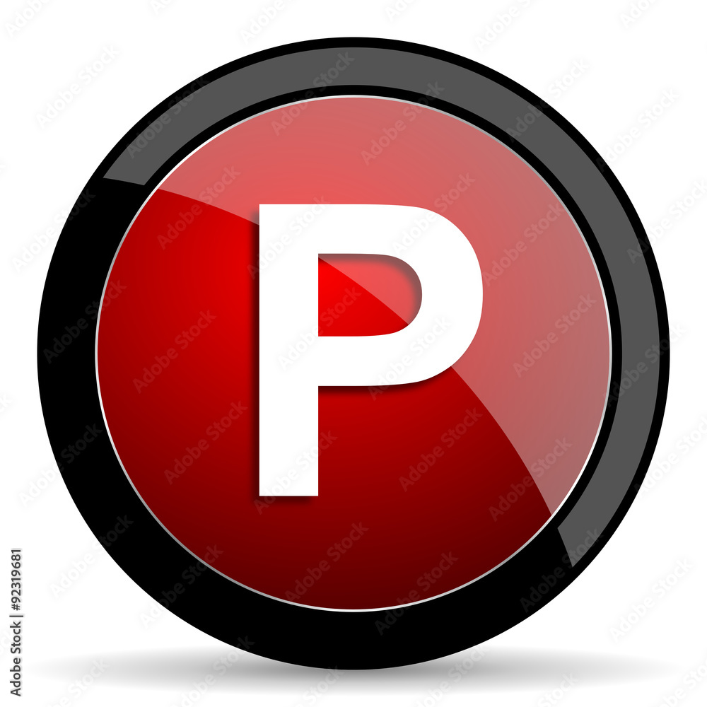 parking red circle glossy web icon on white background - set440 parking red circle glossy web icon on white background - set440