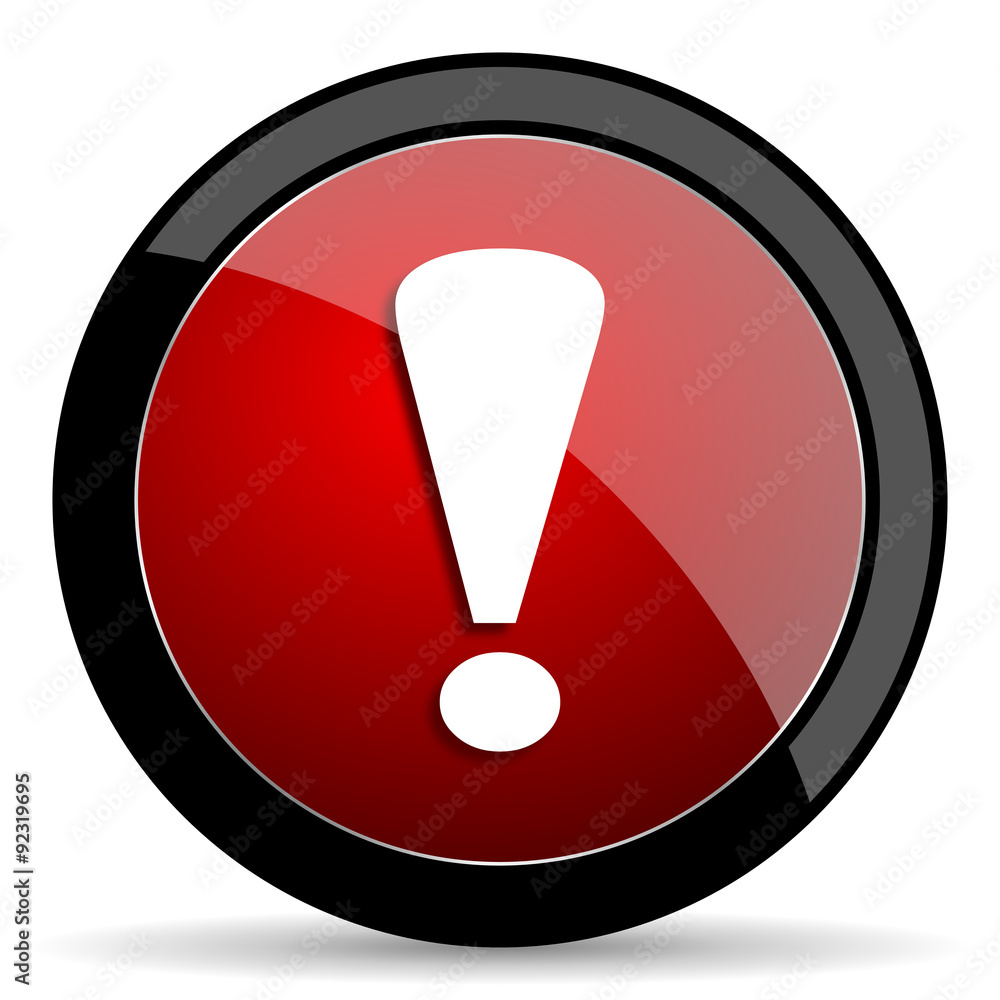 exclamation sign red circle glossy web icon on white background - set440 exclamation sign red circle glossy web icon on white background - set440