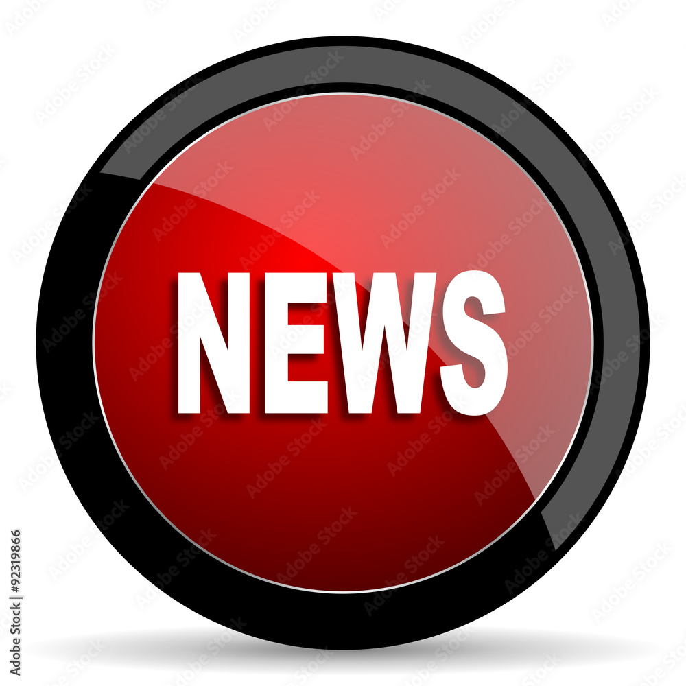 news red circle glossy web icon on white background - set440 news red circle glossy web icon on white background - set440