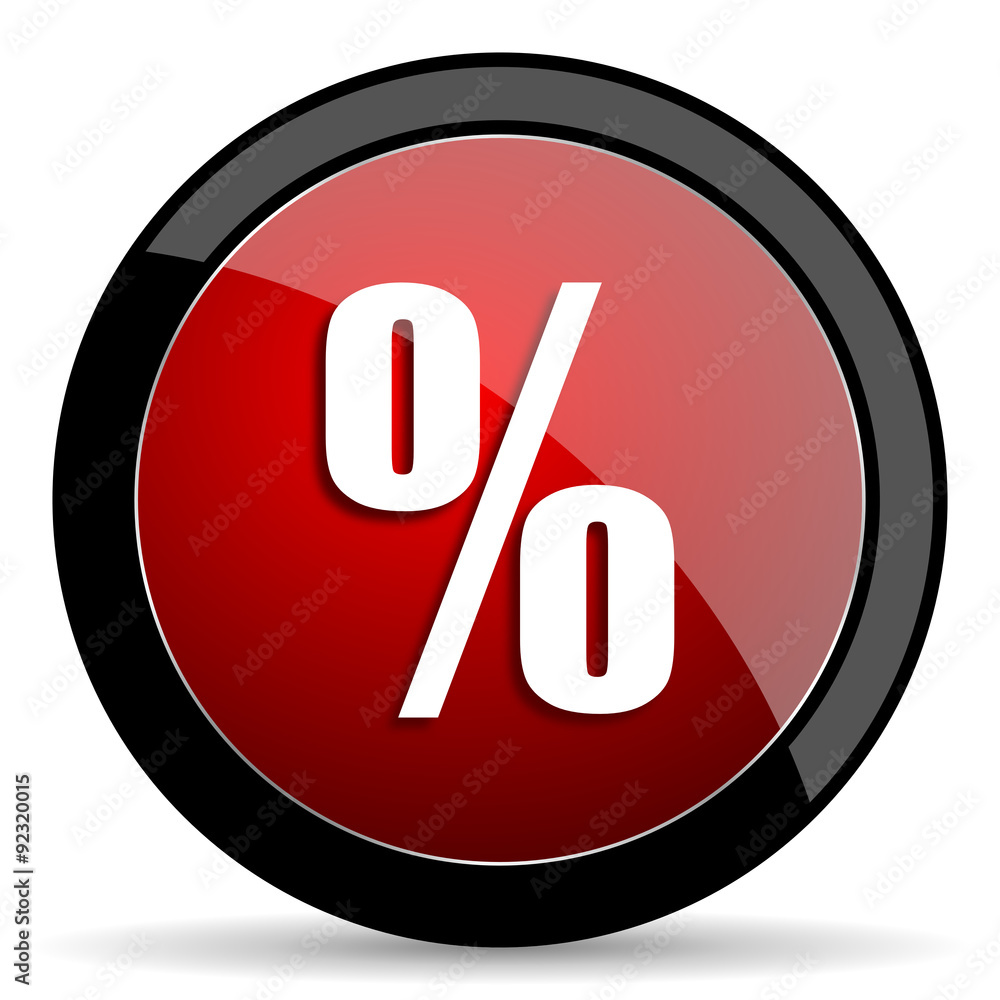 percent red circle glossy web icon on white background - set440 percent red circle glossy web icon on white background - set440