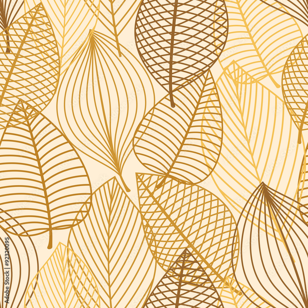 Yellow and brown leaves seamless pattern Yellow and brown leaves seamless pattern