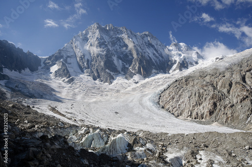 Alpine landscape with Grandes Jorasses peak and glacier #92320213
