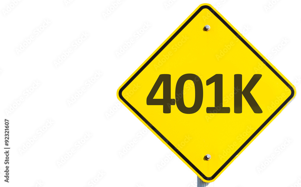 401K sign isolated on white background 401K sign isolated on white background