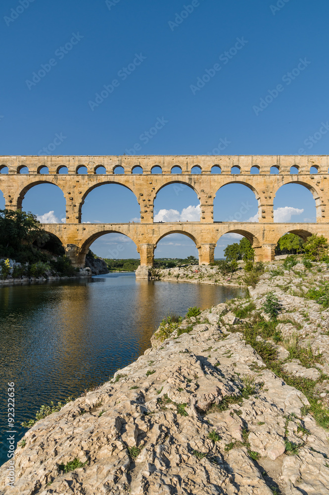 Fototapeta premium Pont du Gard, ancient roman's bridge in Provence, France