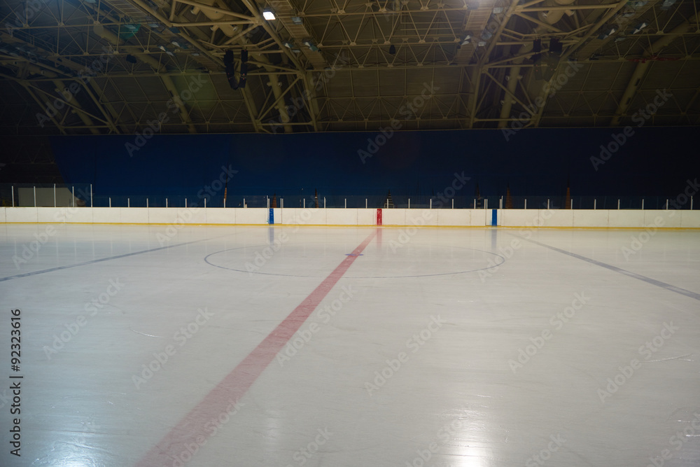 Naklejka premium empty ice rink, hockey arena