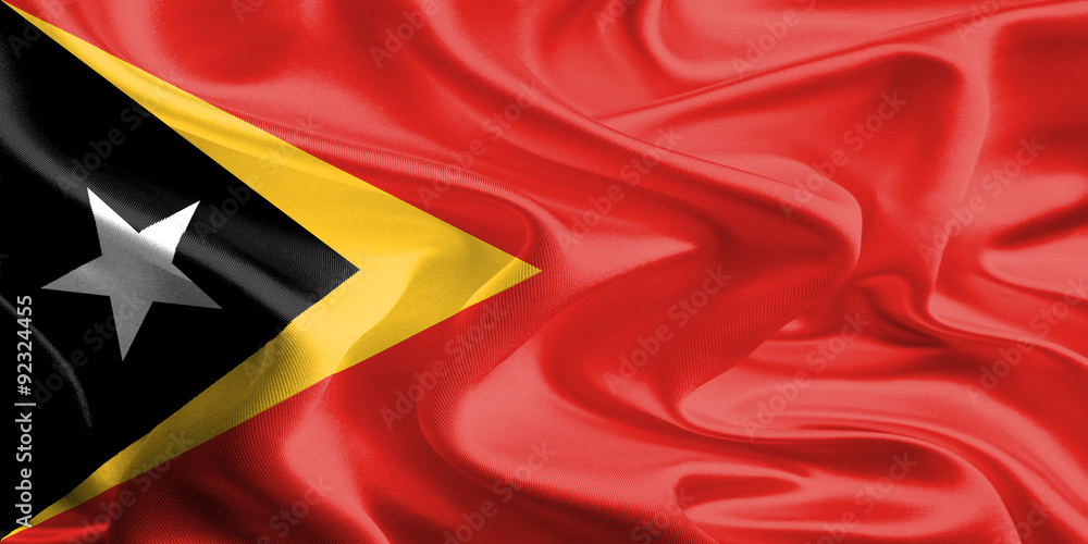 Waving Fabric Flag of East Timor Waving Fabric Flag of East Timor
