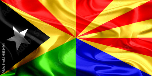 Flag of East Timor District Viqueque photo