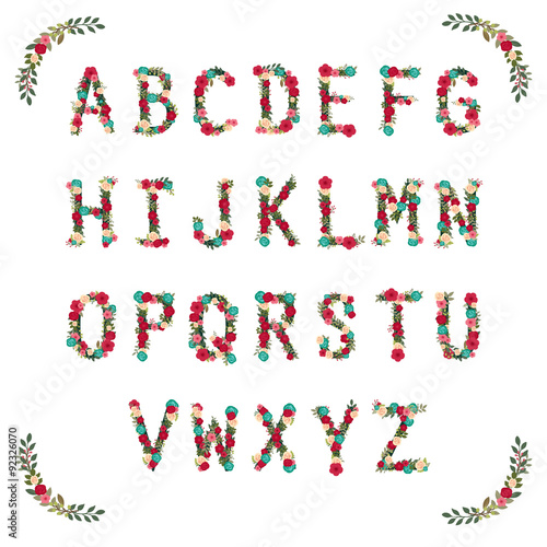 The floral with pattern on alphabets