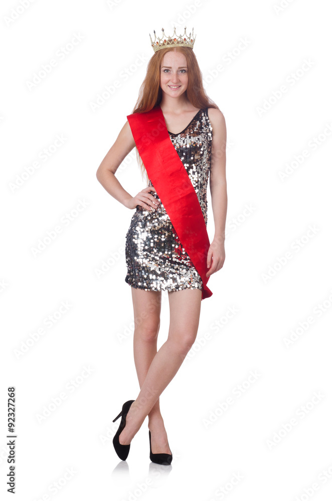 Beauty contest winner isolated on white Beauty contest winner isolated on white