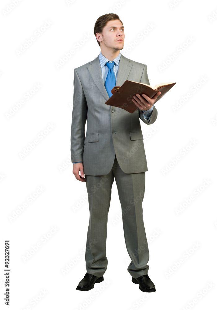 Businessman reading book Businessman reading book