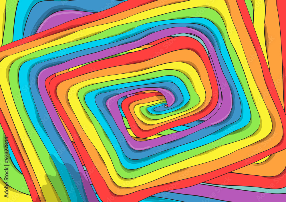 Obraz premium Route of rainbow background, drawing by hand vector