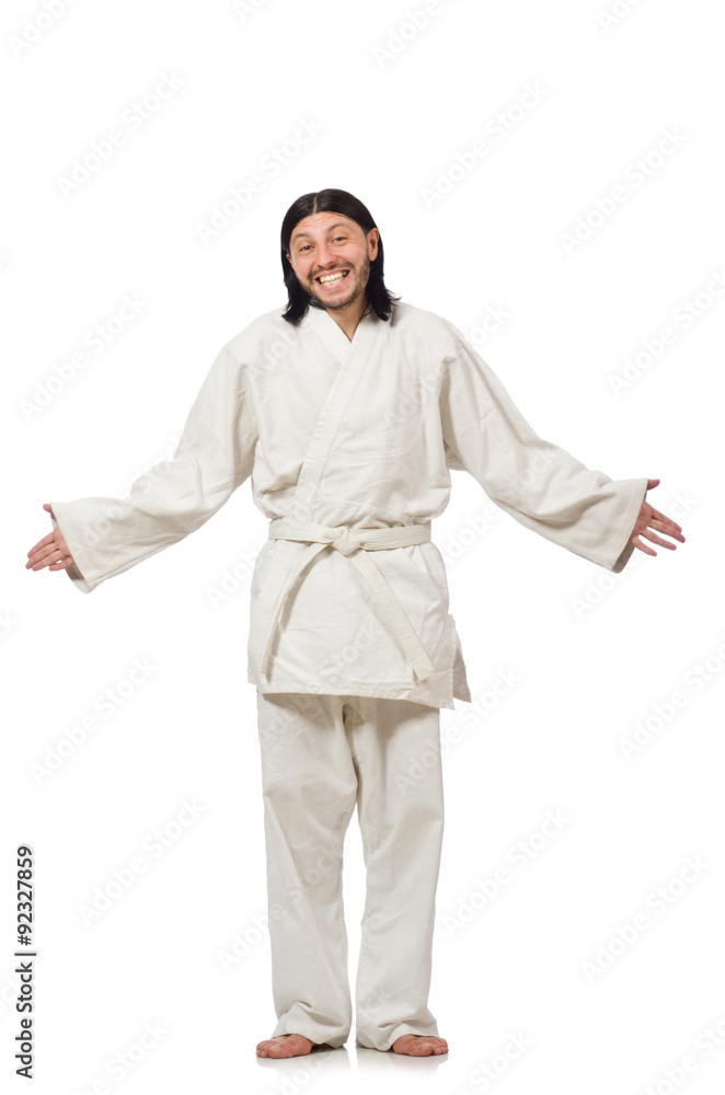 Karate fighter isolated on white Karate fighter isolated on white